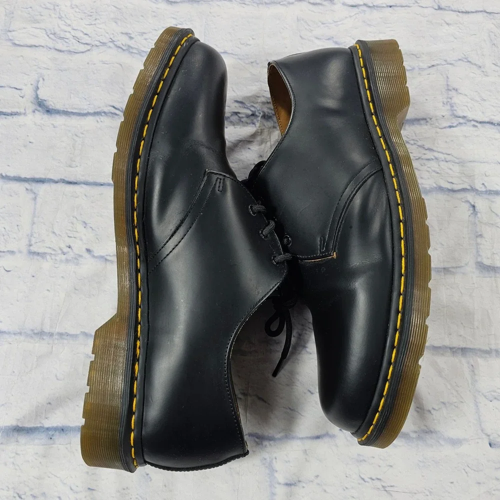 Dr Martens 1461 Oxford Shoes MENS 14 Black Smooth Leather Classic Low Top